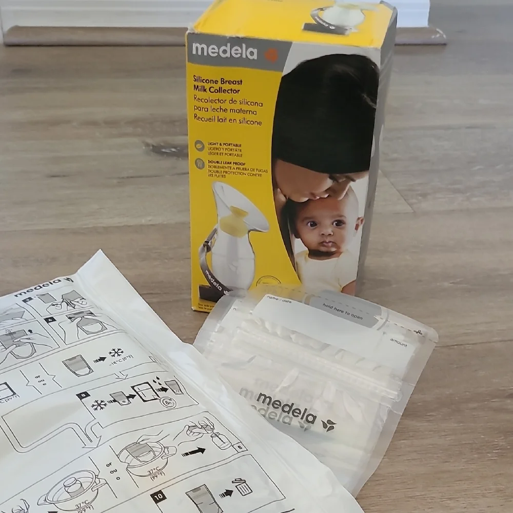 Medela Silicone Breast Milk Collector with Yellow Accents